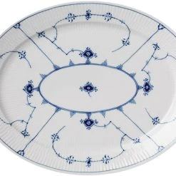 Royal Copenhagen Musselmalet Riflet 34 Cm. Oval Tallerken