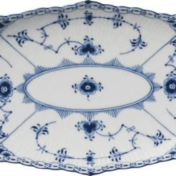 Royal Copenhagen Musselmalet Halvblonde 24,5 Cm. Ovalt Fad