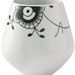 Royal Copenhagen SORT MEGA RIFLET VASE LILLE 12 CM