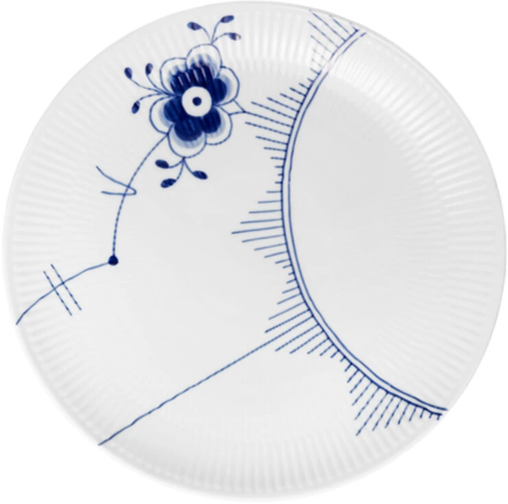 Royal Copenhagen Blå Mega Riflet 27 Cm. Coupe Tallerken