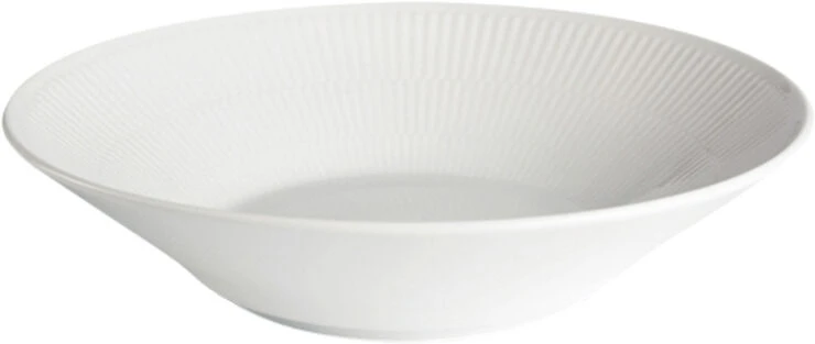 Royal Copenhagen Hvid Riflet 24 Cm. Dyb Tallerken