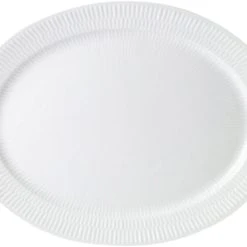 Royal Copenhagen Hvid Riflet 33 Cm. Ovalt Fad