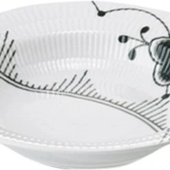 Royal Copenhagen Sort Mega Riflet 21 Cm. Dyb Tallerken