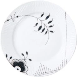 Royal Copenhagen Sort Mega Riflet 19 Cm. Tallerken
