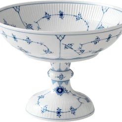 Royal Copenhagen Musselmalet Riflet 14 Cm. Skål På Fod