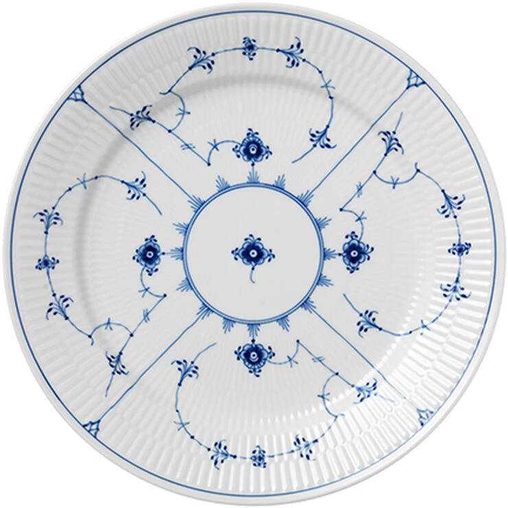 Royal Copenhagen Musselmalet Riflet 27 Cm. Tallerken