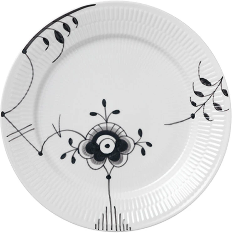 Royal Copenhagen Sort Mega Riflet 27 Cm. Tallerken
