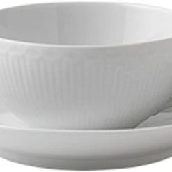 Royal Copenhagen Hvid Halvblonde 20 Cl. Kop Med Underkop