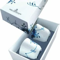 Royal Copenhagen Blå Mega Riflet Termokop 26 Cl. 2 Stk.