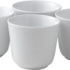 Royal Copenhagen Hvid Riflet Termokop 26 Cl. 4 Stk.
