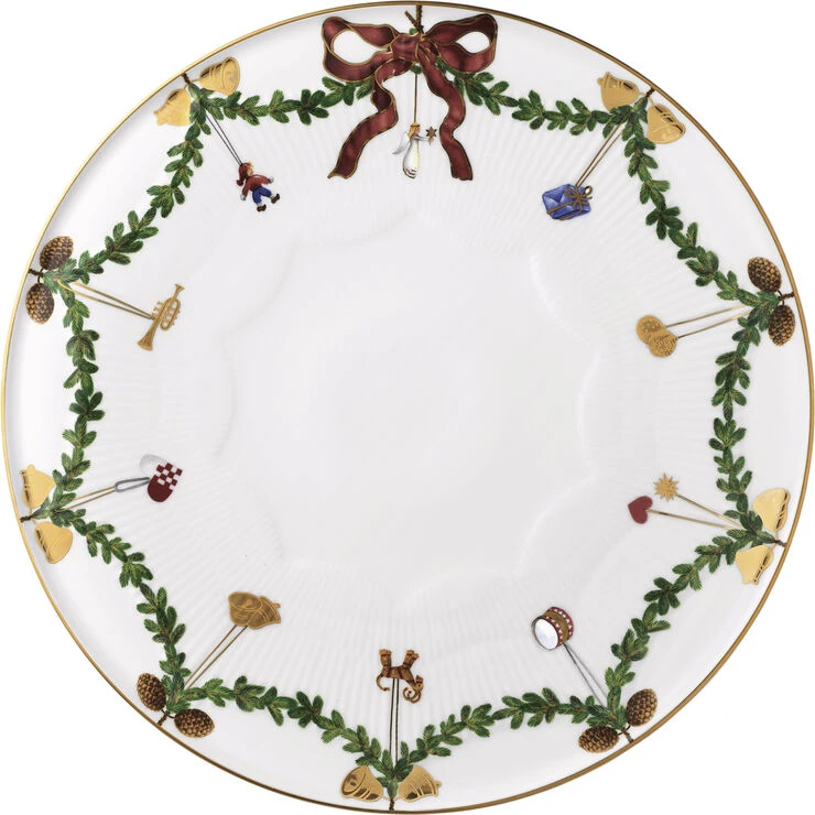 Royal Copenhagen Stjerne Riflet Jul 32 Cm. Kagefad