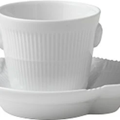 Royal Copenhagen Hvid Elements 10 Cl. Espressokop Med Underkop