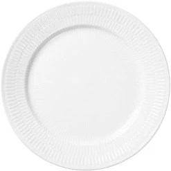 Royal Copenhagen Hvid Riflet 19 Cm. Tallerken