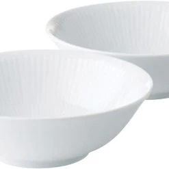 Royal Copenhagen Hvid Riflet 35 Cl. Skåle 2 Stk.