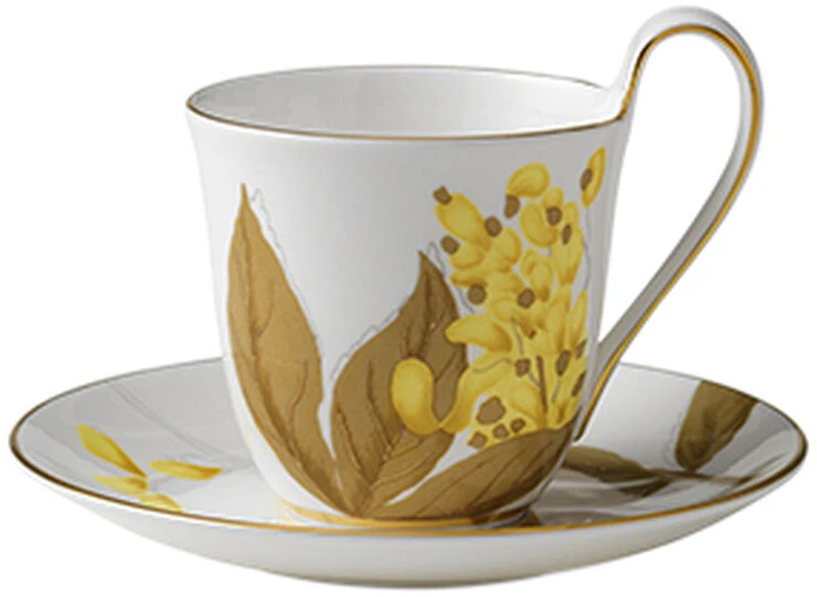 Royal Copenhagen Flora 27 Cl. Højhankskop Med Underkop - Guldregn - Billede 2