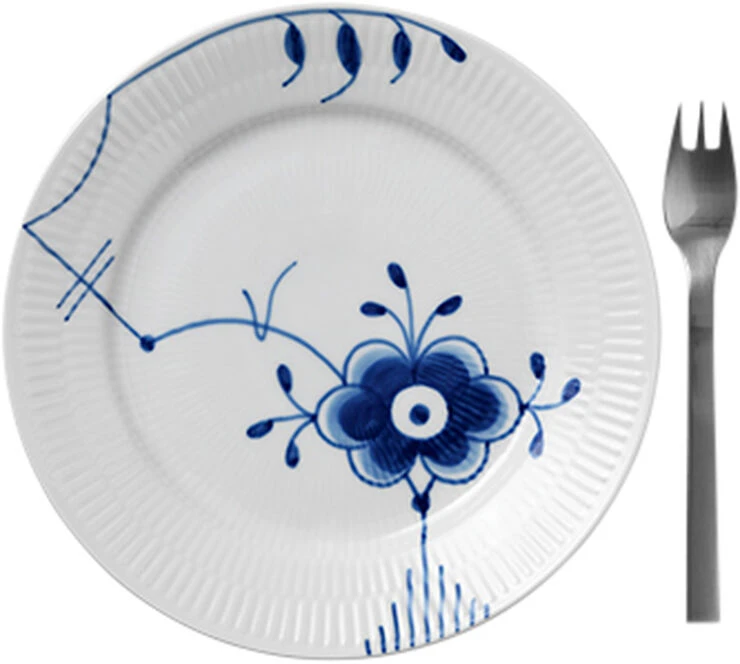 Royal Copenhagen Blå Mega Riflet 19 Cm. Tallerken - Billede 2