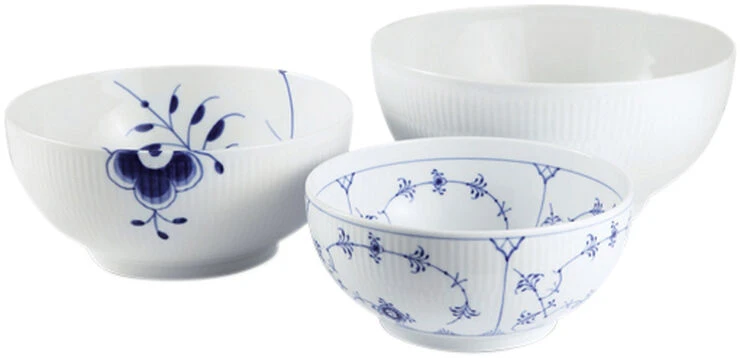 Royal Copenhagen History Mix Skålsæt 3 Stk. 110 Cl., 180 Cl., 320 Cl.