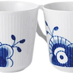 Royal Copenhagen BLÅ MEGA RIFLET 2-PAK KRUS 28 CL