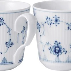 Royal Copenhagen MUSSELMALET RIFLET 2-PAK KRUS 28 CL