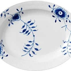 Royal Copenhagen Blå Mega Riflet 36,5 Cm. Fad