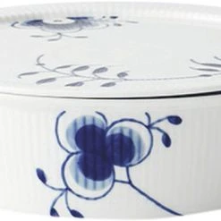 Royal Copenhagen Blå Mega Riflet 145 Cl. Skål Med Låg