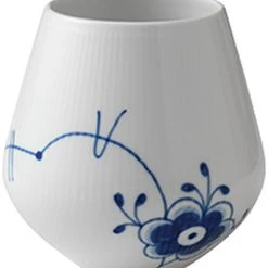Royal Copenhagen Blå Mega Riflet 15 Cm. Vase - Mellem