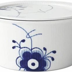 Royal Copenhagen Blå Mega Riflet 100 Cl. Skål Med Låg