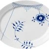 Royal Copenhagen Blå Mega Riflet Oval 33 Cm. Tallerken