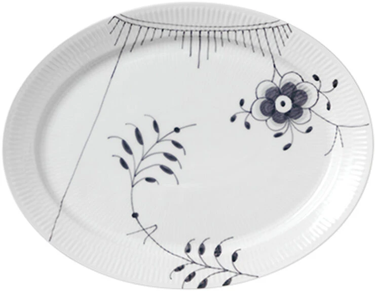 Royal Copenhagen Sort Mega Riflet 33 Cm. Fad