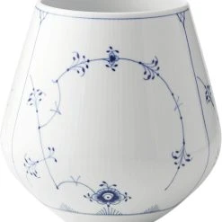 Royal Copenhagen Musselmalet Riflet 20,5 Cm Vase - Stor