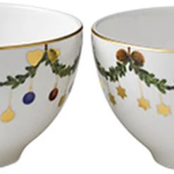 Royal Copenhagen Stjerne Riflet Jul 30 Cl. Konfektskål 2 Stk.
