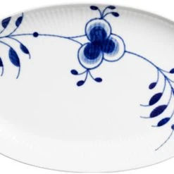 Royal Copenhagen Blå Mega Riflet 23 Cm. Oval Asiette
