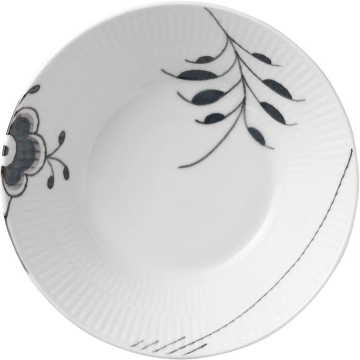 Royal Copenhagen Sort Mega Riflet 17 Cm. Dyb Tallerken