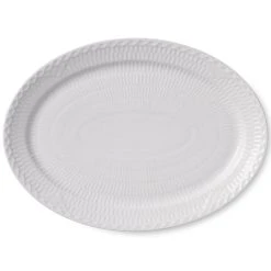 Royal Copenhagen HVID HALVBLONDE OVAL TALLERKEN 28 CM