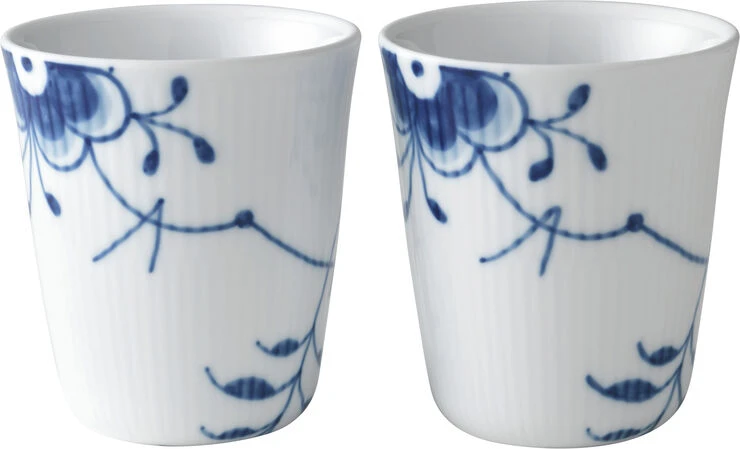 Royal Copenhagen Blå Mega Riflet 29 Cl. Termokop 2 Stk.