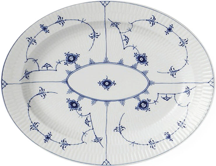 Royal Copenhagen Musselmalet Riflet 30,5 Cm. Fad