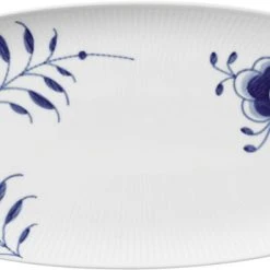 Royal Copenhagen BLÅ MEGA RIFLET AFLANGT FAD 37 CM