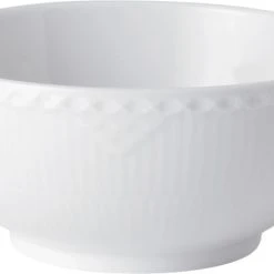 Royal Copenhagen Hvid Riflet Halvblonde 15 Cm Skål