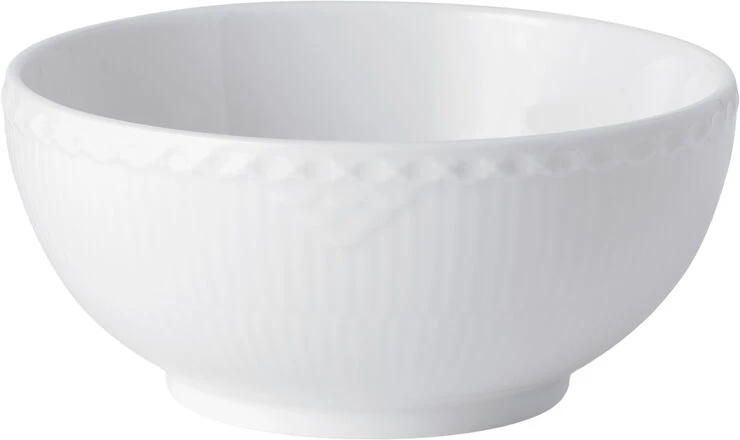 Royal Copenhagen Hvid Riflet Halvblonde 15 Cm Skål
