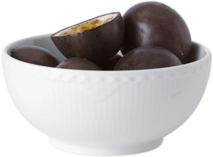 Royal Copenhagen Hvid Riflet Halvblonde 15 Cm Skål - Billede 2