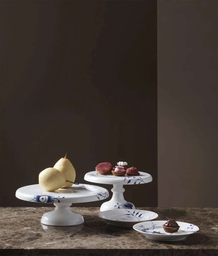 Royal Copenhagen Blå Mega Riflet 23 Cm Fad På Fod - Billede 5