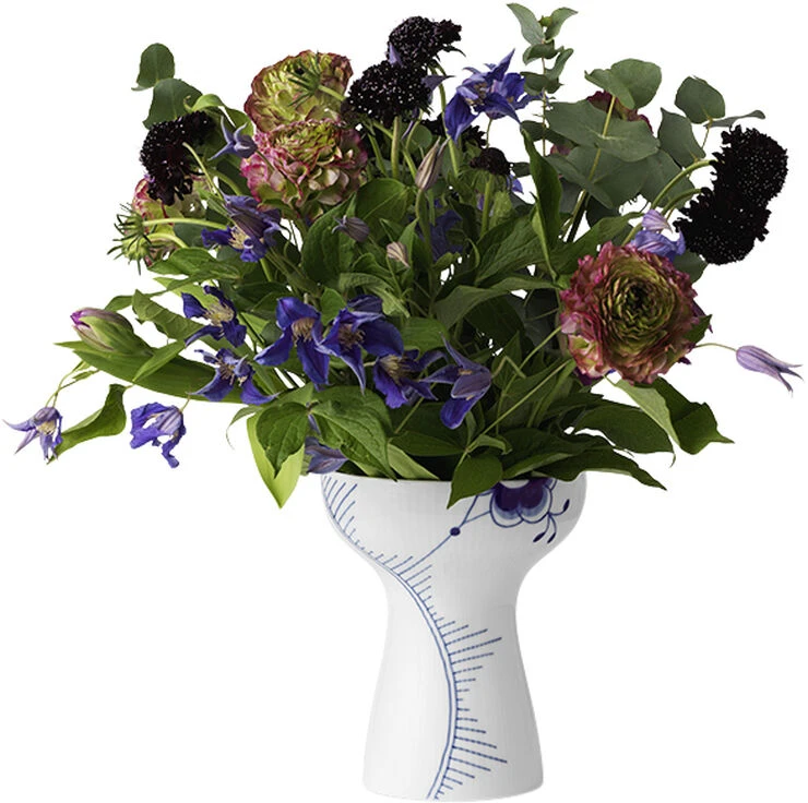 Royal Copenhagen Blå Mega Riflet 19 Cm Vase - Billede 3