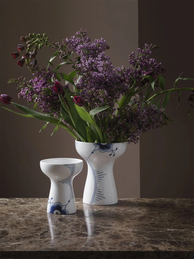 Royal Copenhagen Blå Mega Riflet 19 Cm Vase - Billede 4
