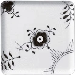 Royal Copenhagen Sort Mega Riflet 20 Cm Firkantet Tallerken