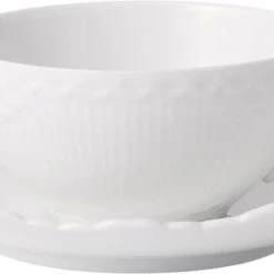 Royal Copenhagen Hvid Helblonde Kop Med Underkop 22 Cl