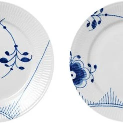 Royal Copenhagen Blå Mega Riflet 2-pak Tallerkner 22cm No 2