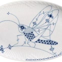Royal Copenhagen ROYAL CREATURES OVAL TALLERKEN GRÆSHOPPE, 23 CM