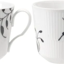 Royal Copenhagen Sort Mega Riflet Krus 35 Cl 2-pak