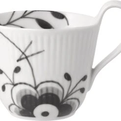 Royal Copenhagen Sort Mega Riflet Højhankskop 25 Cl