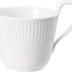 Royal Copenhagen Hvid Riflet Højhankskop 25 Cl